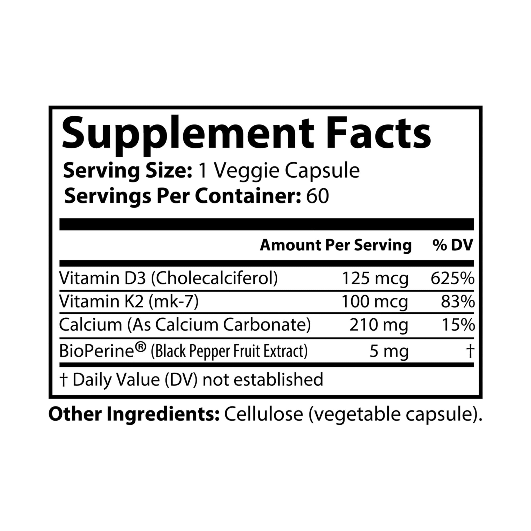 Solar Sync™ — Vitamin D3 + K2 Synergy (60 Capsules)